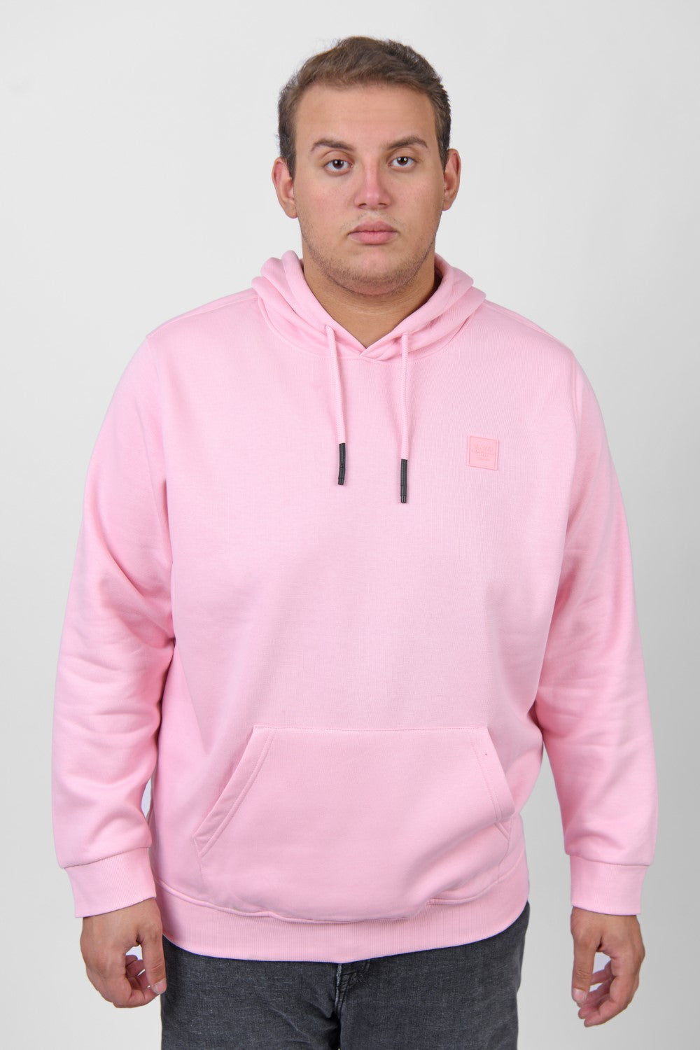 Men's Big Size Slim Fit Hoodie Made Of Comfort Melton Padded Front Printed Sweatshirt