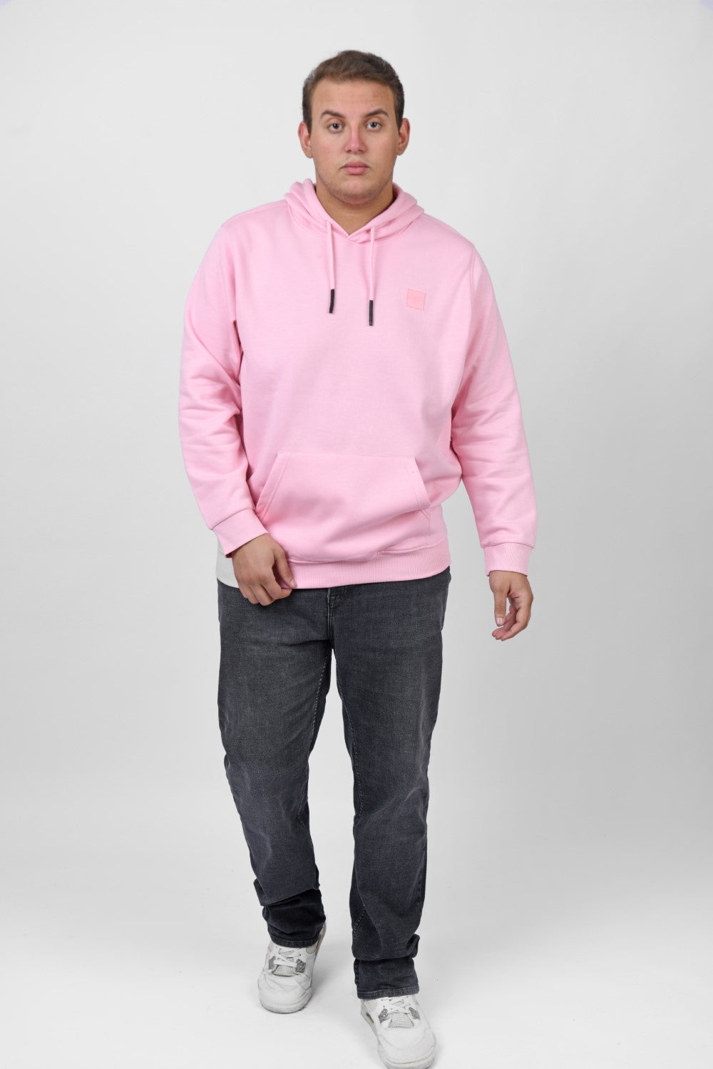 Men's Big Size Slim Fit Hoodie Made Of Comfort Melton Padded Front Printed Sweatshirt