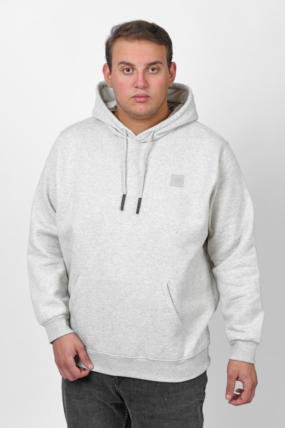 Men's Big Size Slim Fit Hoodie Made Of Comfort Melton Padded Front Printed Sweatshirt