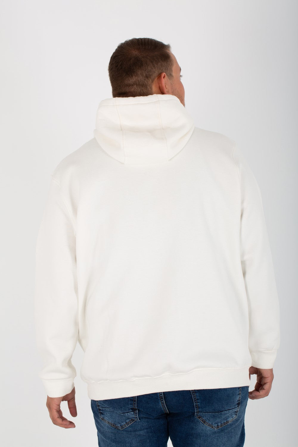 Men's Big Size Slim Fit Hoodie Made Of Comfort Melton Padded Front Printed Sweatshirt