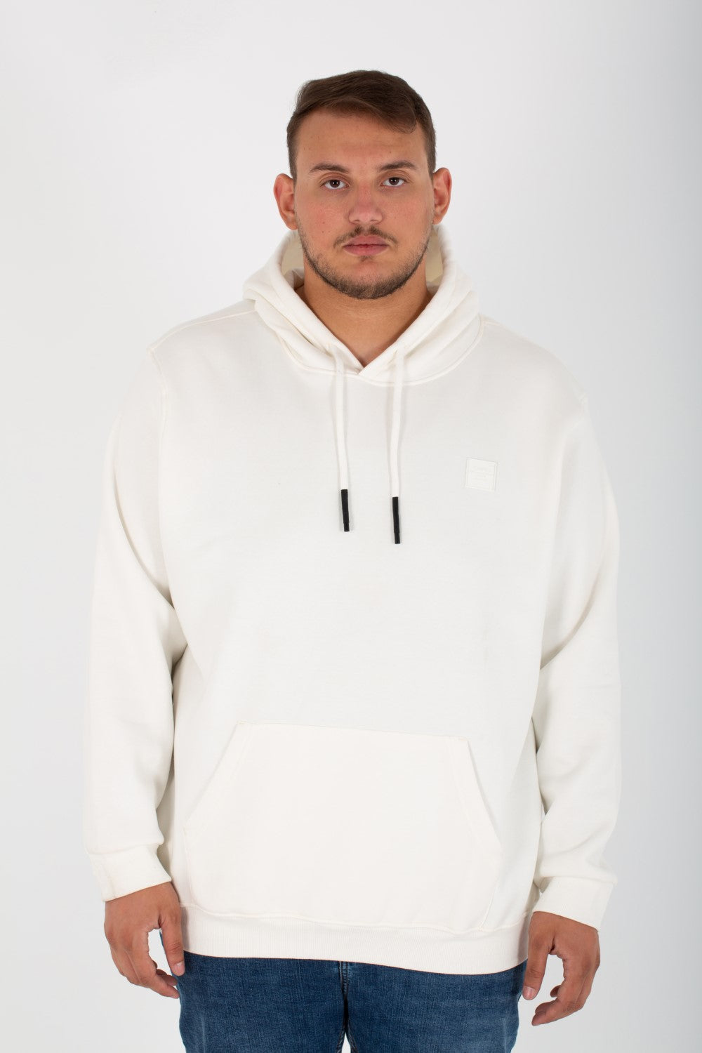 Men's Big Size Slim Fit Hoodie Made Of Comfort Melton Padded Front Printed Sweatshirt