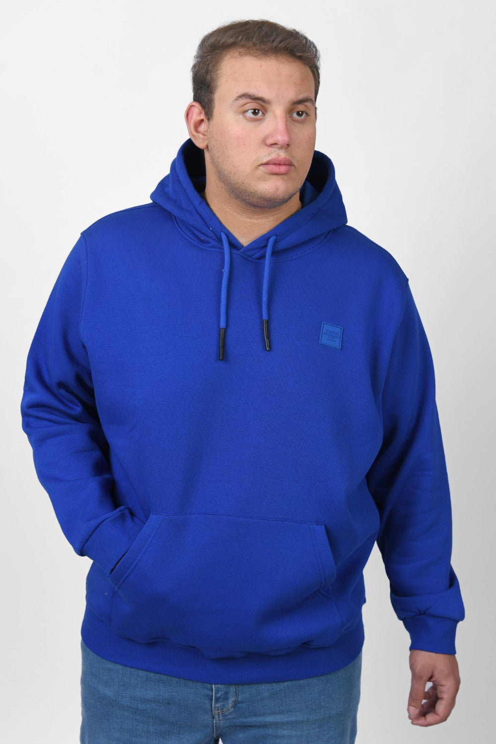 Men's Big Size Slim Fit Hoodie Made Of Comfort Melton Padded Front Printed Sweatshirt