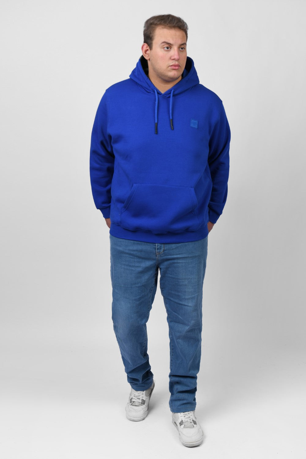 Men's Big Size Slim Fit Hoodie Made Of Comfort Melton Padded Front Printed Sweatshirt