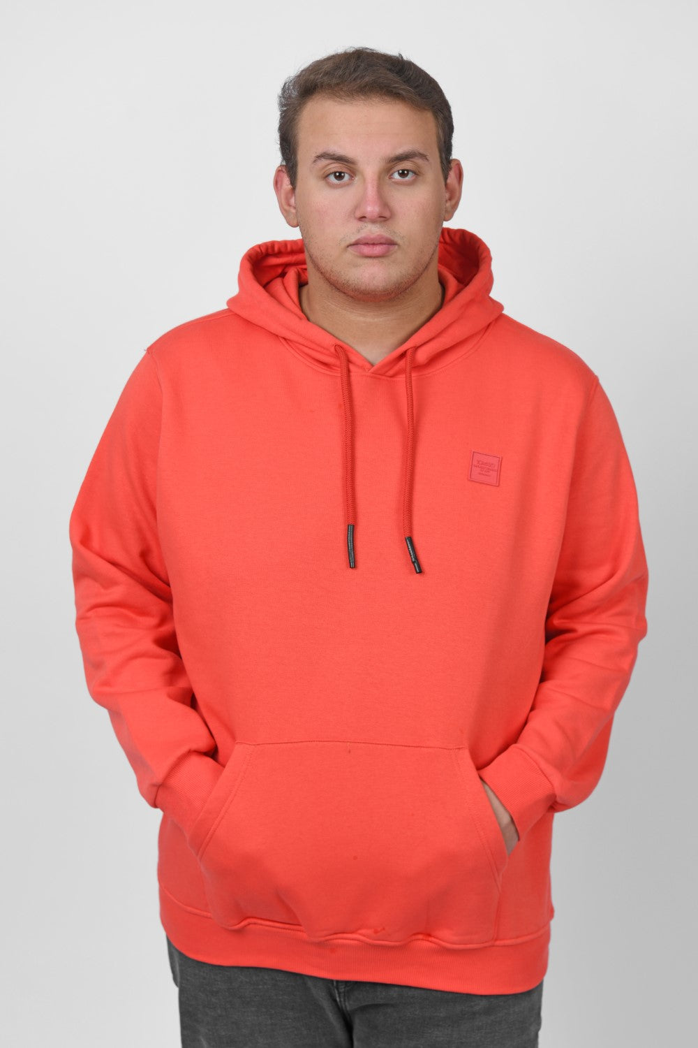 Men's Big Size Slim Fit Hoodie Made Of Comfort Melton Padded Front Printed Sweatshirt