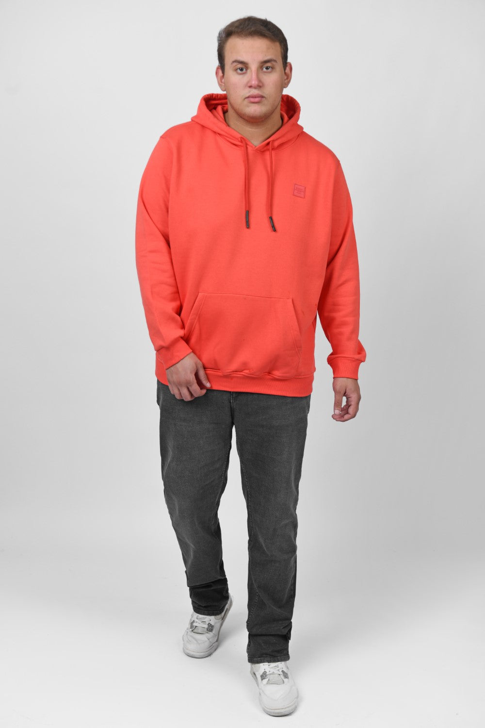 Men's Big Size Slim Fit Hoodie Made Of Comfort Melton Padded Front Printed Sweatshirt