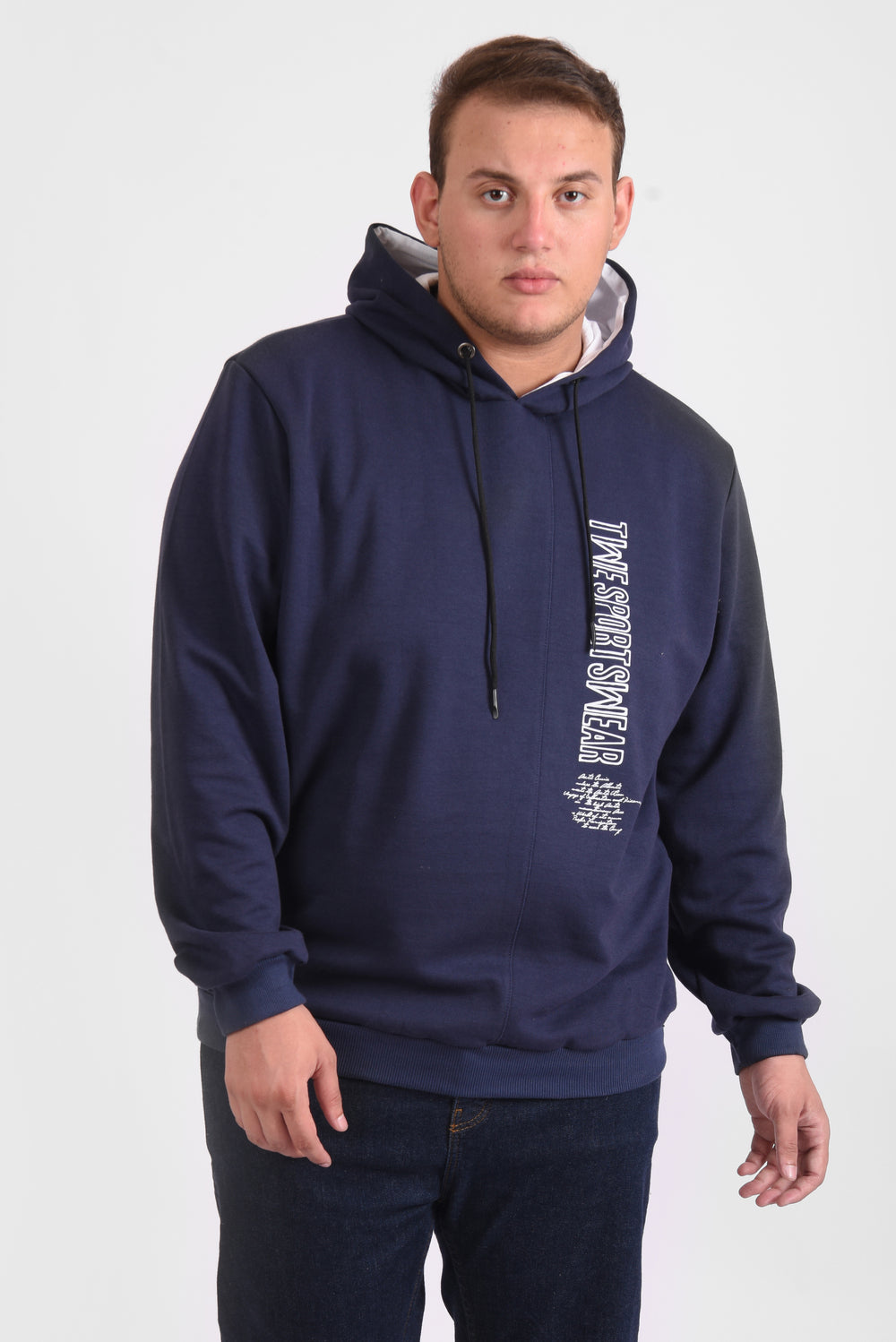 Men's Slim Fit Hooded Melton Padded Basic Hoodie Big Size Sweatshirt