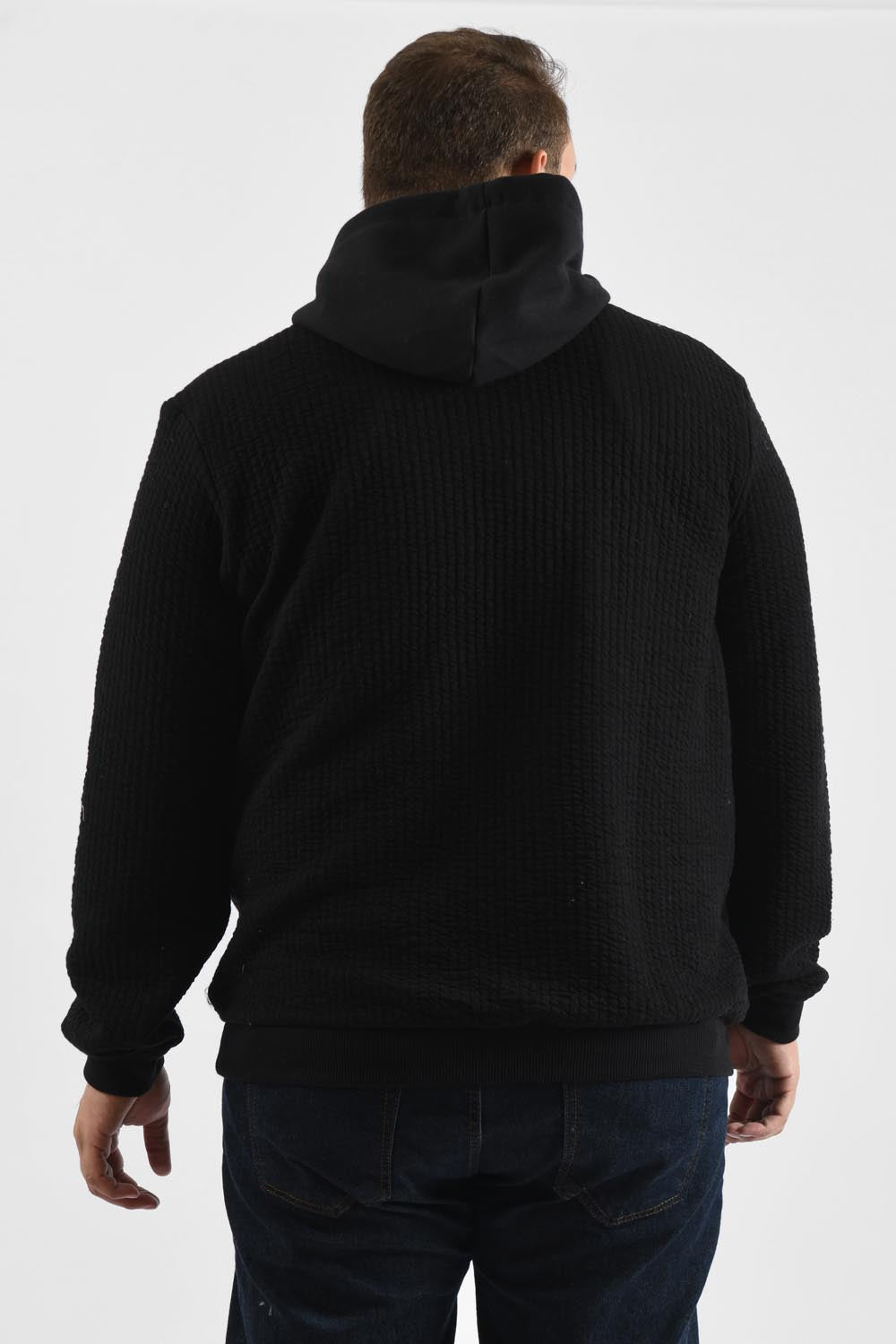 Men's Regular Fit Hoodie Big Size Melton Basic Padded Sweatshirt