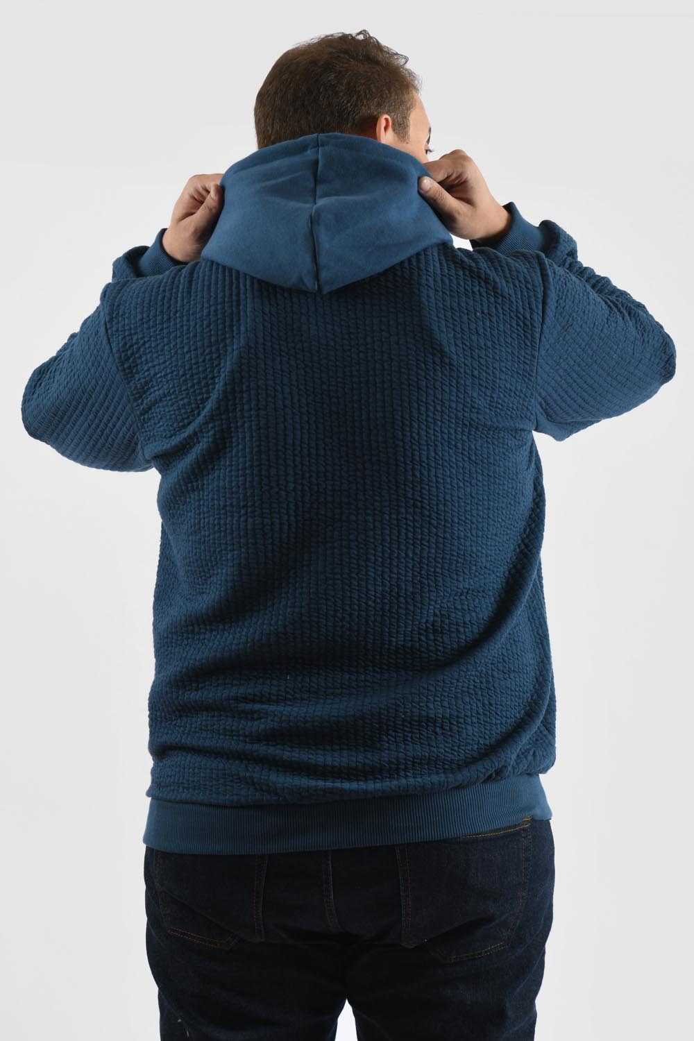 Men's Regular Fit Hoodie Big Size Melton Basic Padded Sweatshirt