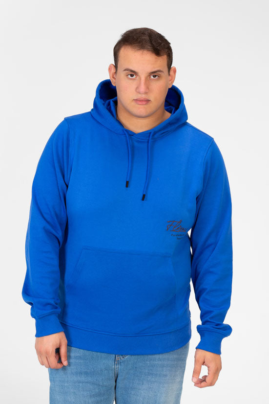 Men's Big Size Hoodie Sweatshirt with Graphic Print and Kangaroo Pocket