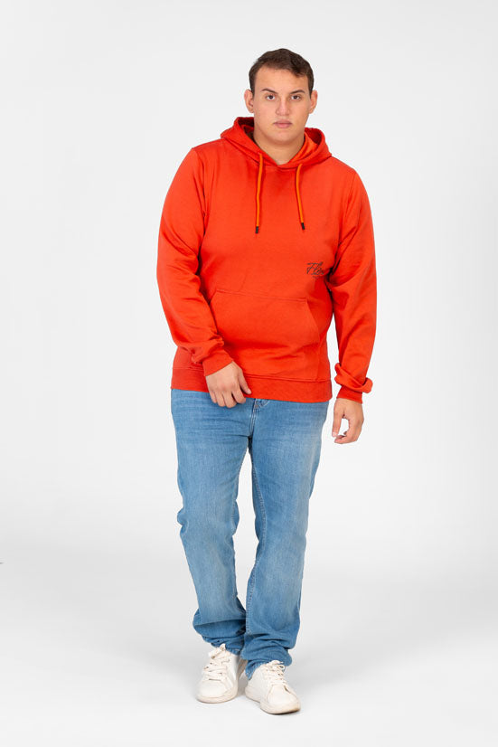 Men's Big Size Hoodie Sweatshirt with Graphic Print and Kangaroo Pocket