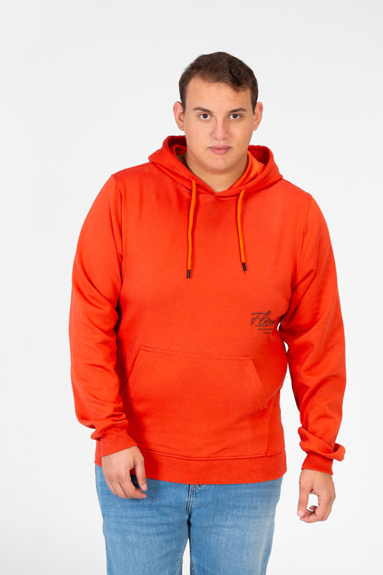Men's Big Size Hoodie Sweatshirt with Graphic Print and Kangaroo Pocket