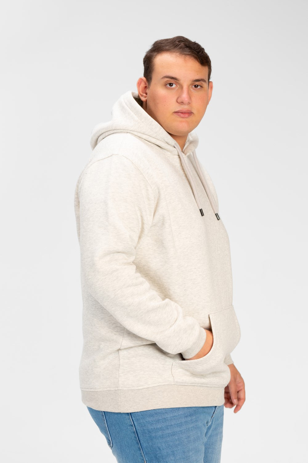 Men's Big Size Basic Long Sleeve Hoodie Sweatshirt
