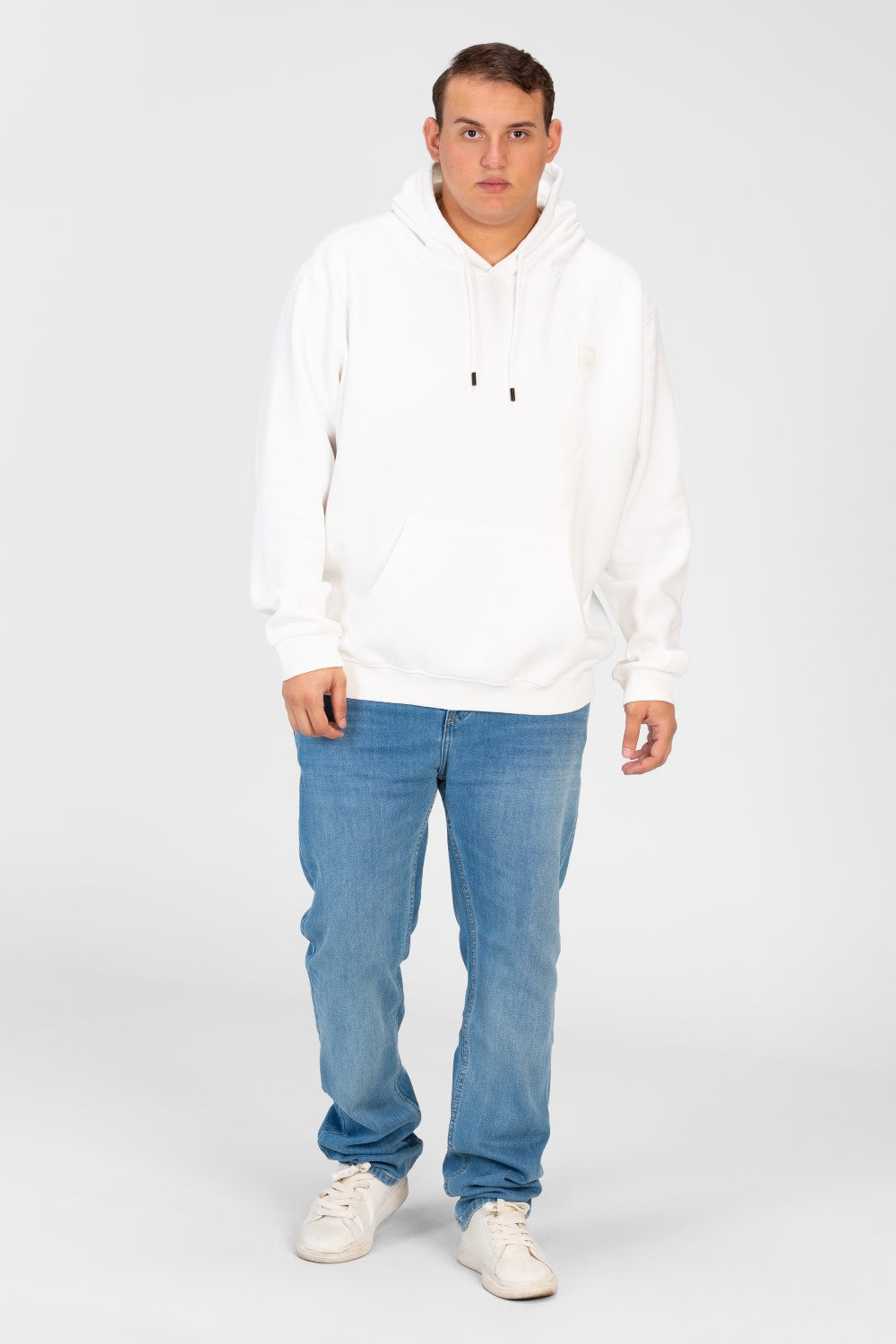 Men's Big Size Basic Long Sleeve Hoodie Sweatshirt