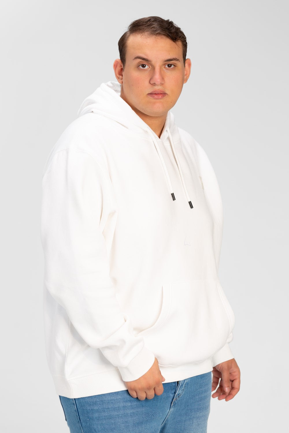 Men's Big Size Basic Long Sleeve Hoodie Sweatshirt