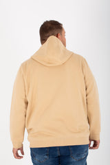 Men's Big Size Padded Hooded Full Zipper Made Of Soft Melton Basic Sweatshirt
