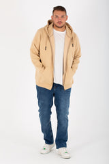 Men's Big Size Padded Hooded Full Zipper Made Of Soft Melton Basic Sweatshirt