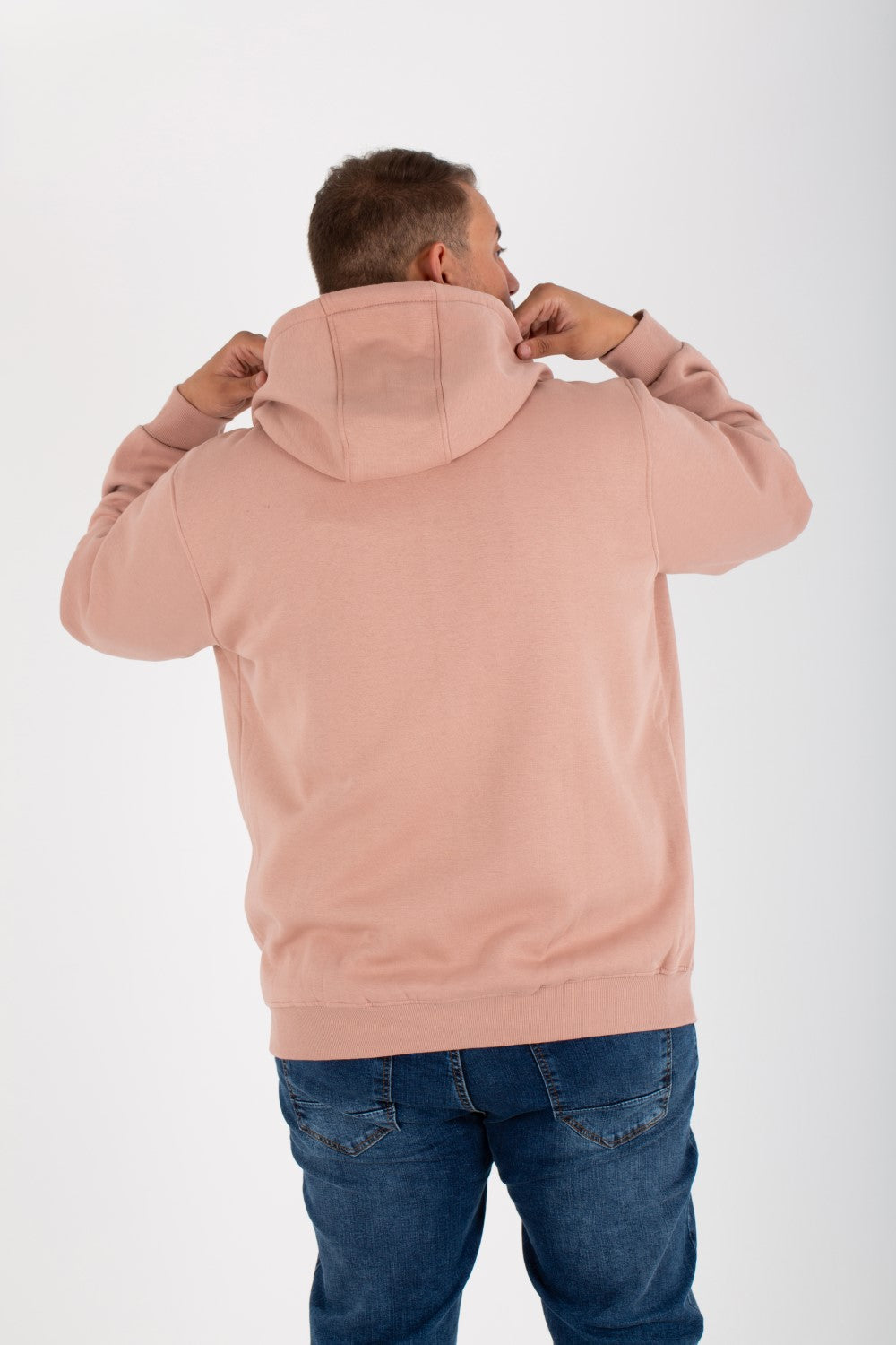 Men's Big Size Padded Hooded Full Zipper Made Of Soft Melton Basic Sweatshirt