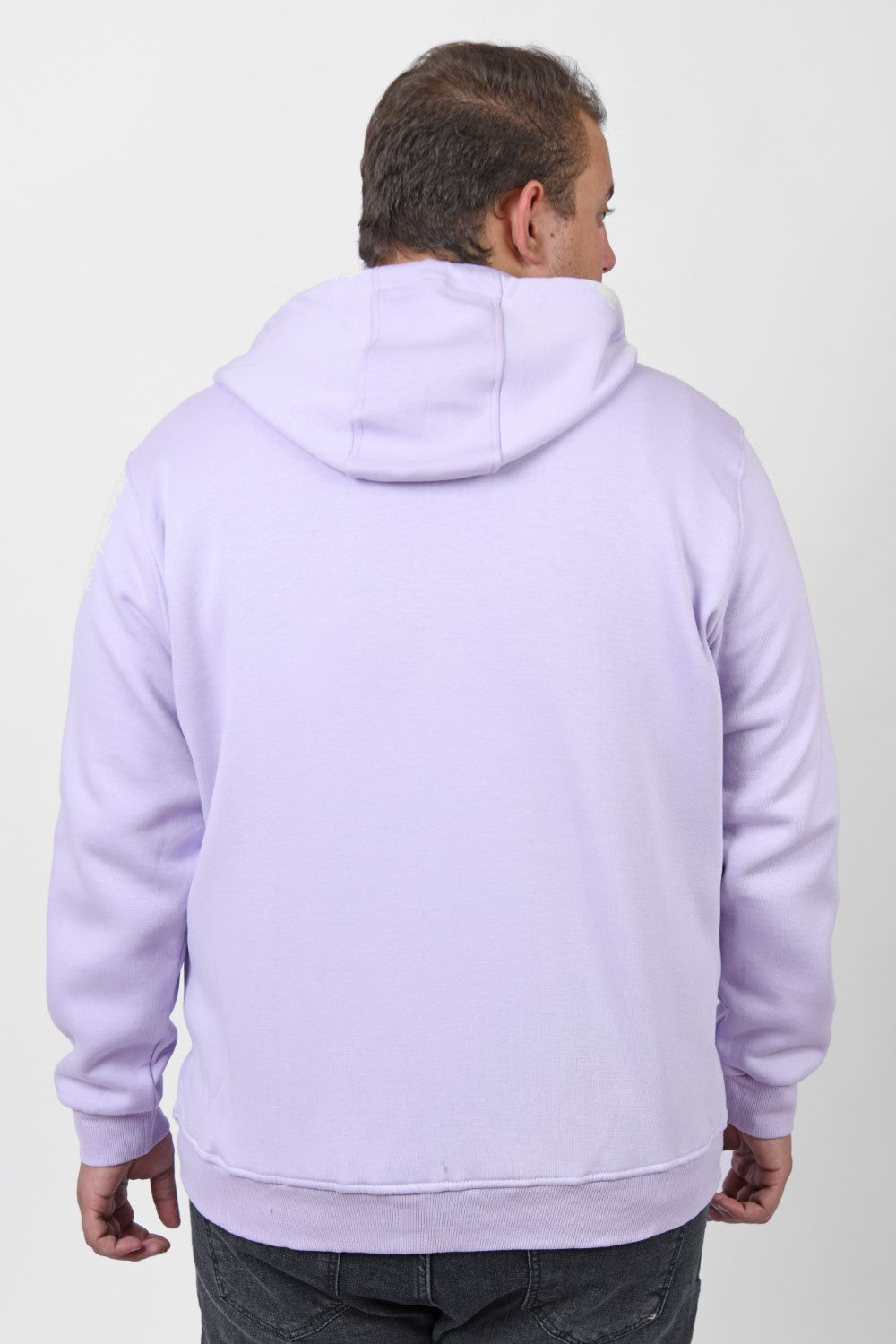 Men's Big Size Padded Hooded Full Zipper Made Of Soft Melton Basic Sweatshirt