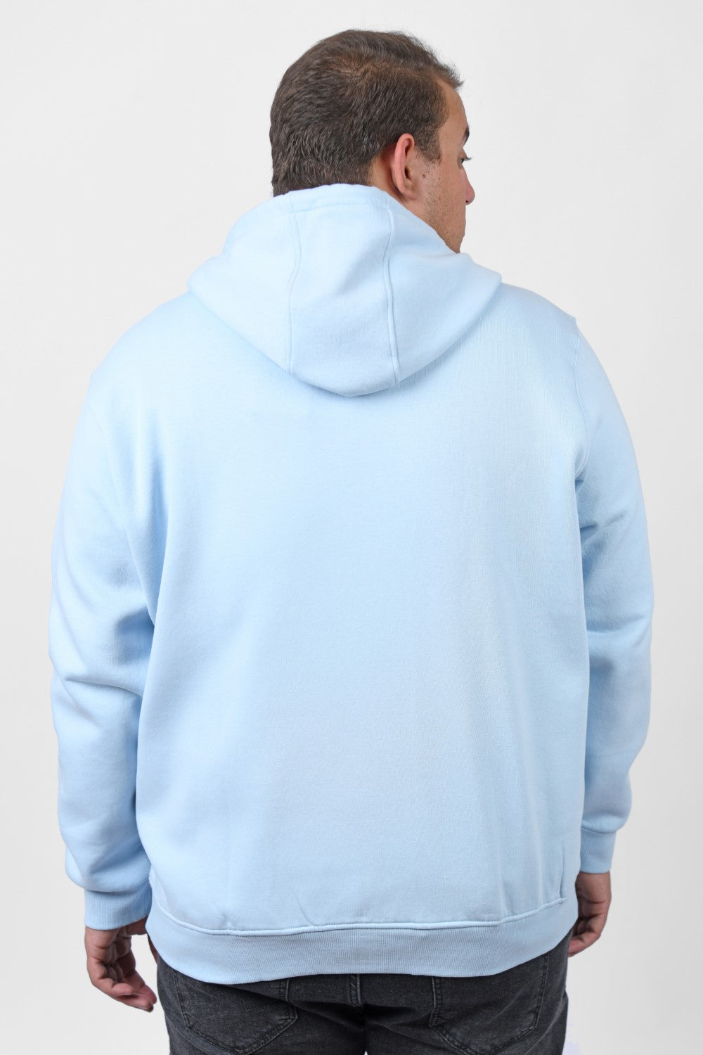 Men's Big Size Padded Hooded Full Zipper Made Of Soft Melton Basic Sweatshirt