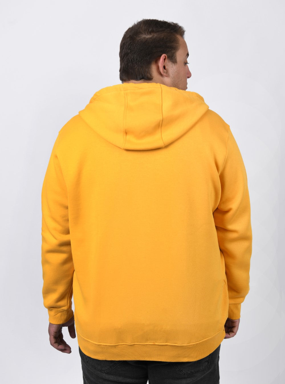 Men's Big Size Padded Hooded Full Zipper Made Of Soft Melton Basic Sweatshirt