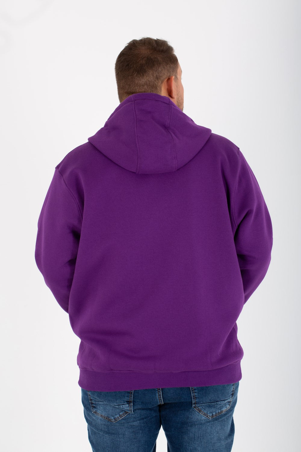 Men's Big Size Padded Hooded Full Zipper Made Of Soft Melton Basic Sweatshirt