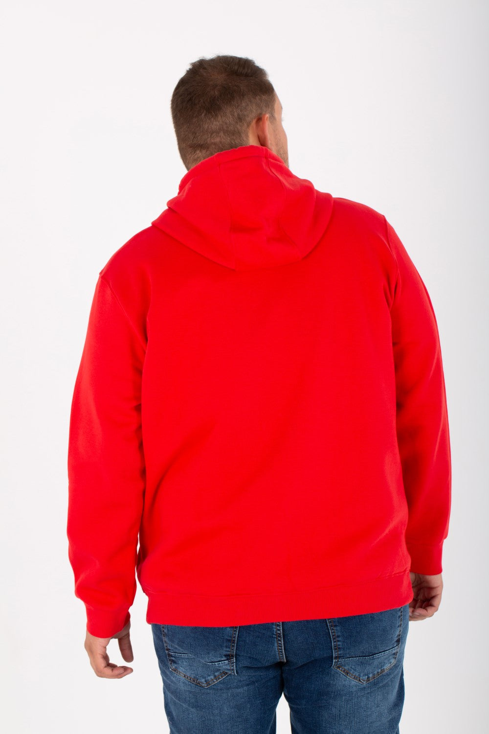 Men's Big Size Padded Hooded Full Zipper Made Of Soft Melton Basic Sweatshirt