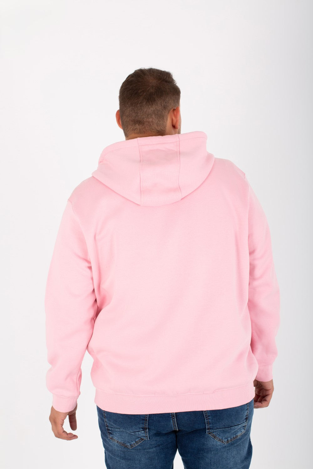 Men's Big Size Padded Hooded Full Zipper Made Of Soft Melton Basic Sweatshirt
