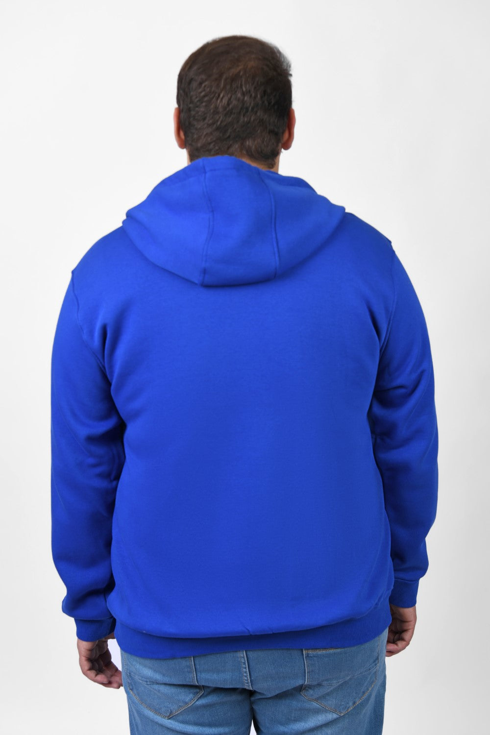 Men's Big Size Padded Hooded Full Zipper Made Of Soft Melton Basic Sweatshirt