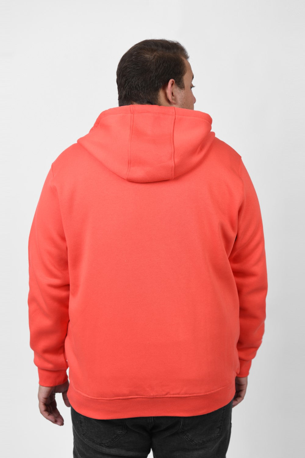 Men's Big Size Padded Hooded Full Zipper Made Of Soft Melton Basic Sweatshirt