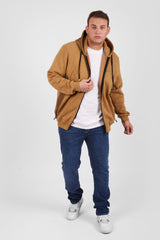 Men's Padded Hooded Full Zipper Baisc Big Size Sweatshirt