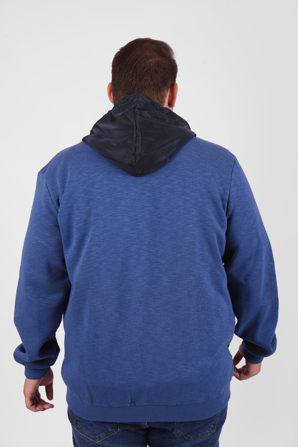 Men's Padded Hooded Full Zipper Baisc Big Size Sweatshirt