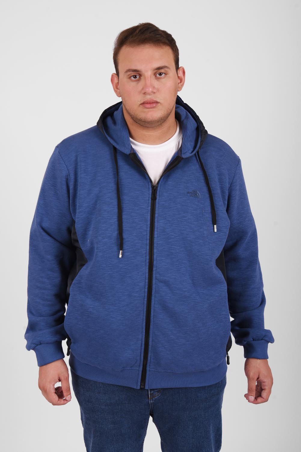 Men's Padded Hooded Full Zipper Baisc Big Size Sweatshirt