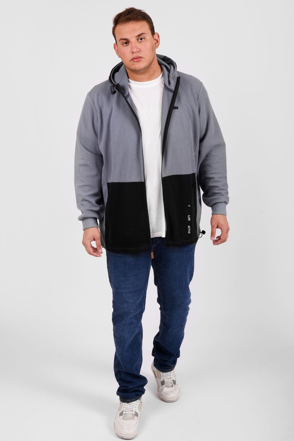 Men's Slim Fit Full Zipper Padded Soft Melton Multi Color Big Size Sweatshirt