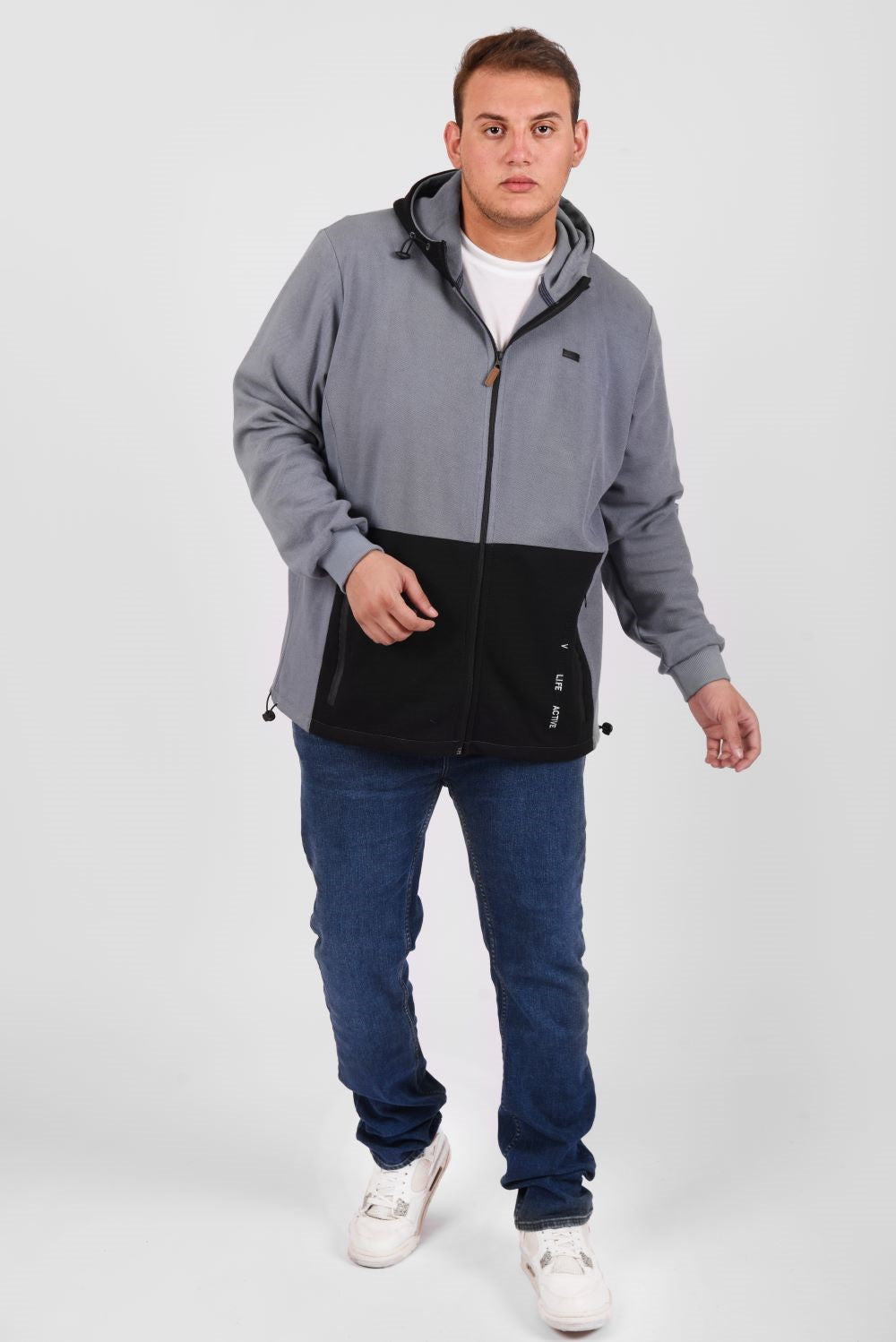 Men's Slim Fit Full Zipper Padded Soft Melton Multi Color Big Size Sweatshirt