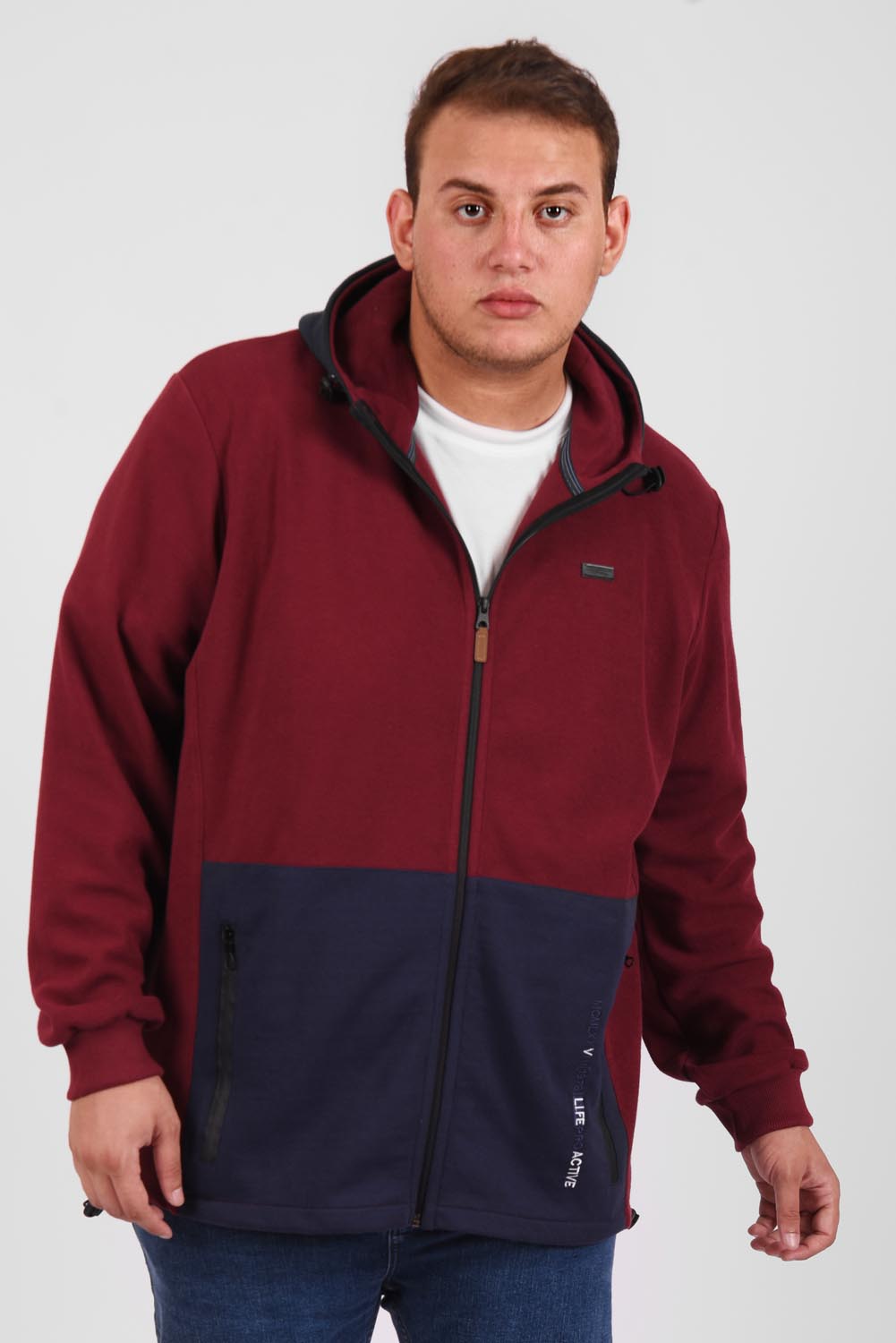 Men's Slim Fit Full Zipper Padded Soft Melton Multi Color Big Size Sweatshirt