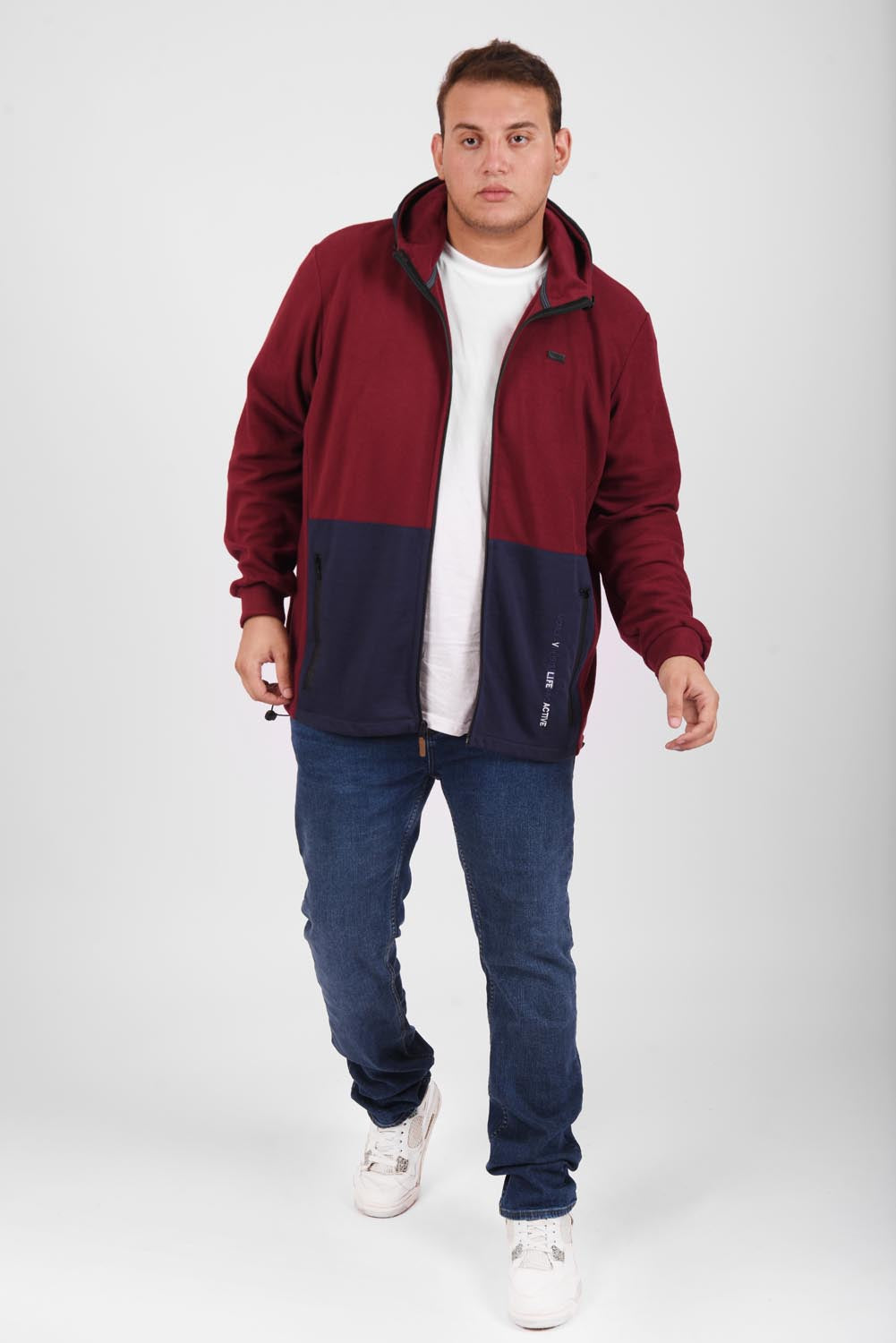 Men's Slim Fit Full Zipper Padded Soft Melton Multi Color Big Size Sweatshirt