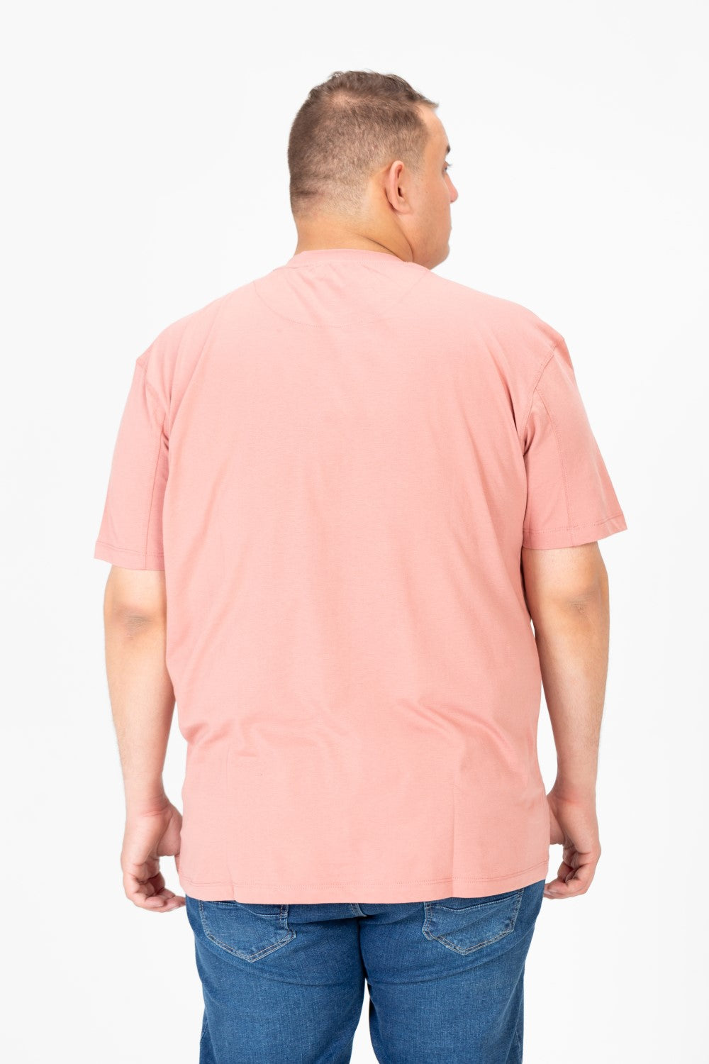 تي شيرت رجالي كبير الحجم مطبوع بأكمام نصفية ورقبة دائرية