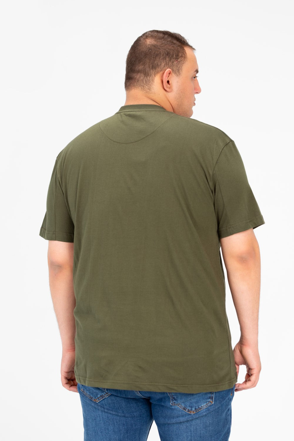 تي شيرت رجالي بمقاس كبير بأكمام قصيرة ورقبة دائرية وطبعة جرافيكية