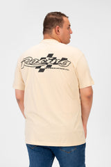 تي شيرت رجالي كبير الحجم مطبوع بأكمام قصيرة ورقبة دائرية