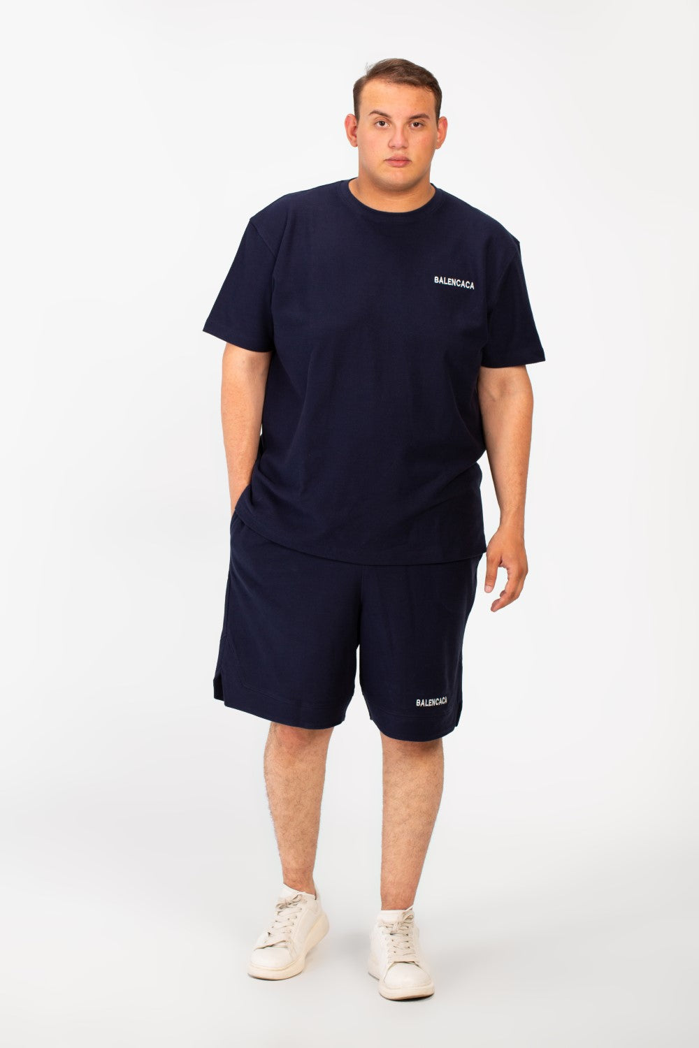 Men's Big Size Outfit Half Sleeved T-shirt And Short Made Of Comfortable Practical Material