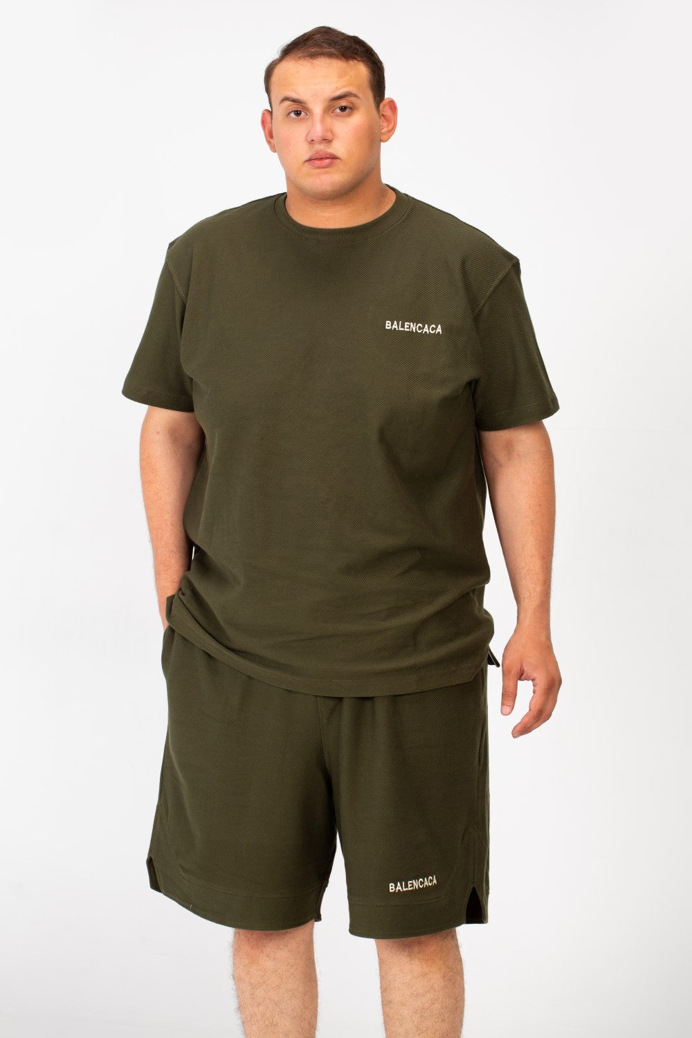Men's Big Size Outfit Half Sleeved T-shirt And Short Made Of Comfortable Practical Material