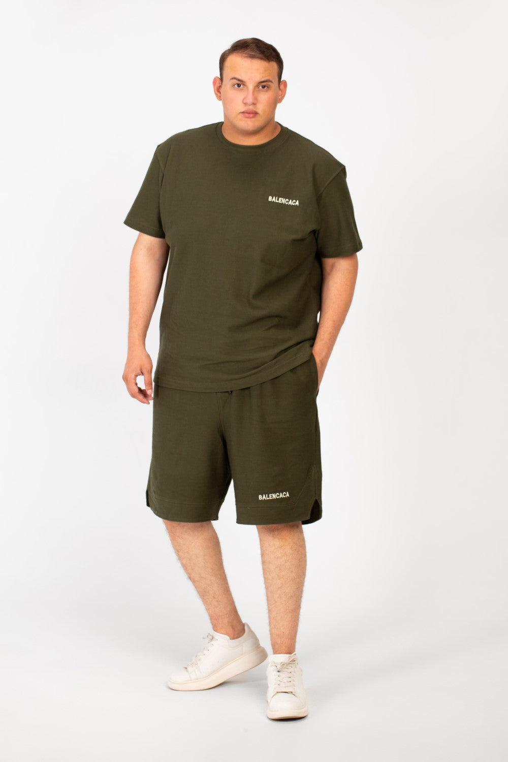 Men's Big Size Outfit Half Sleeved T-shirt And Short Made Of Comfortable Practical Material