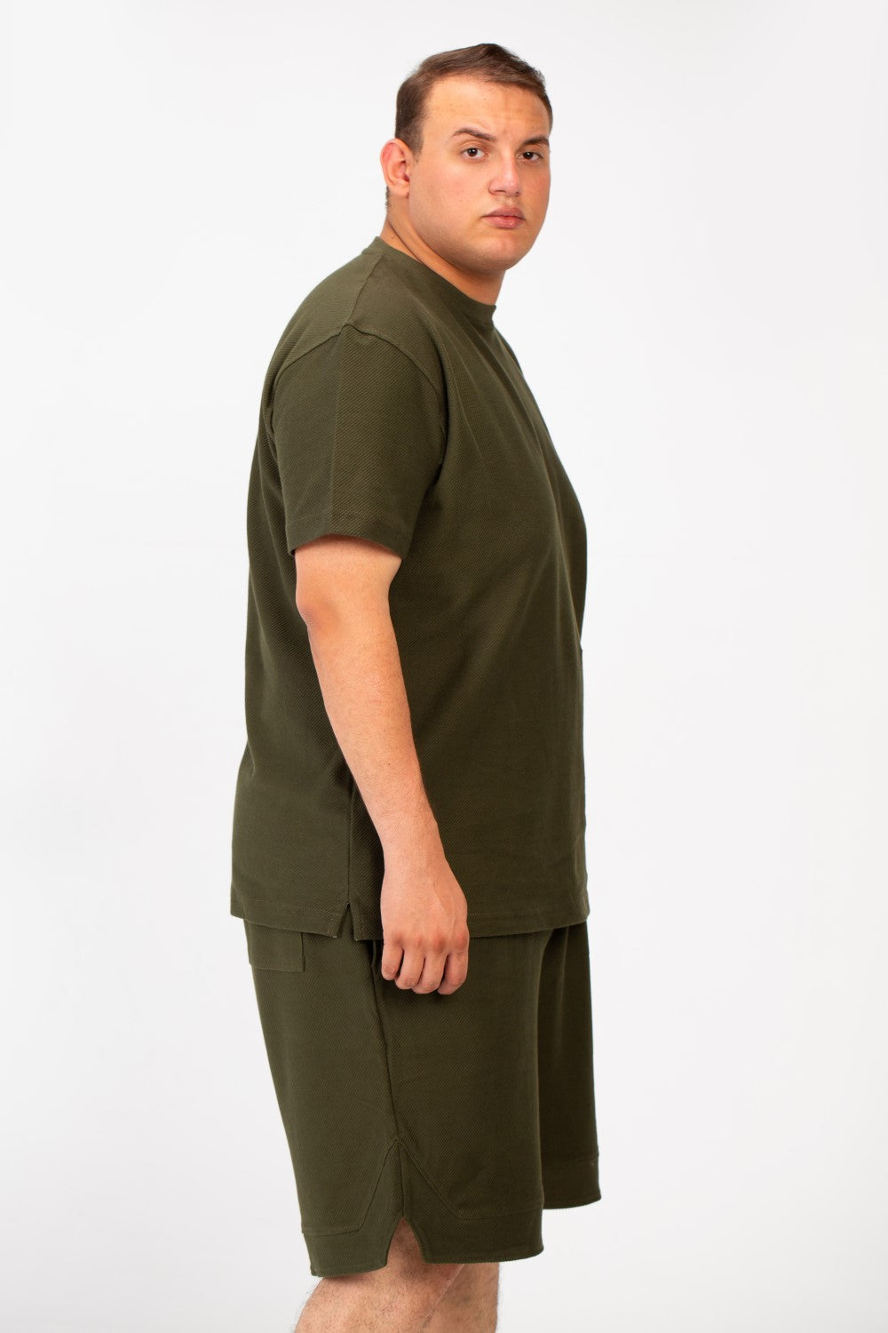 Men's Big Size Outfit Half Sleeved T-shirt And Short Made Of Comfortable Practical Material