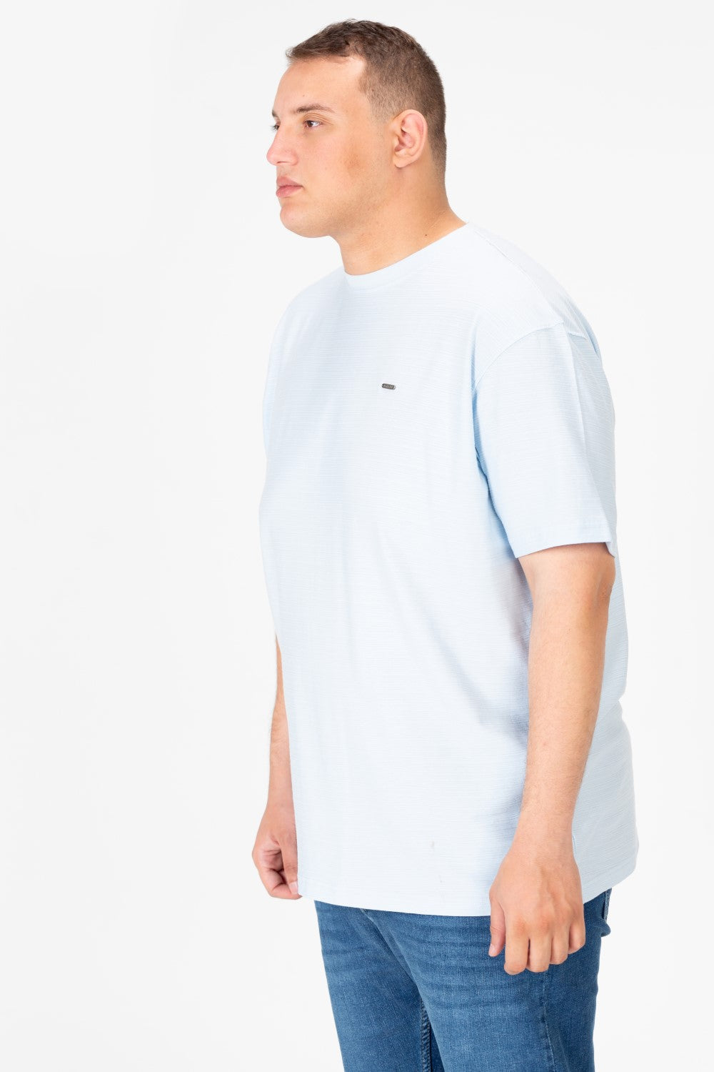 تي شيرت رجالي أساسي بأكمام قصيرة ومقاس كبير