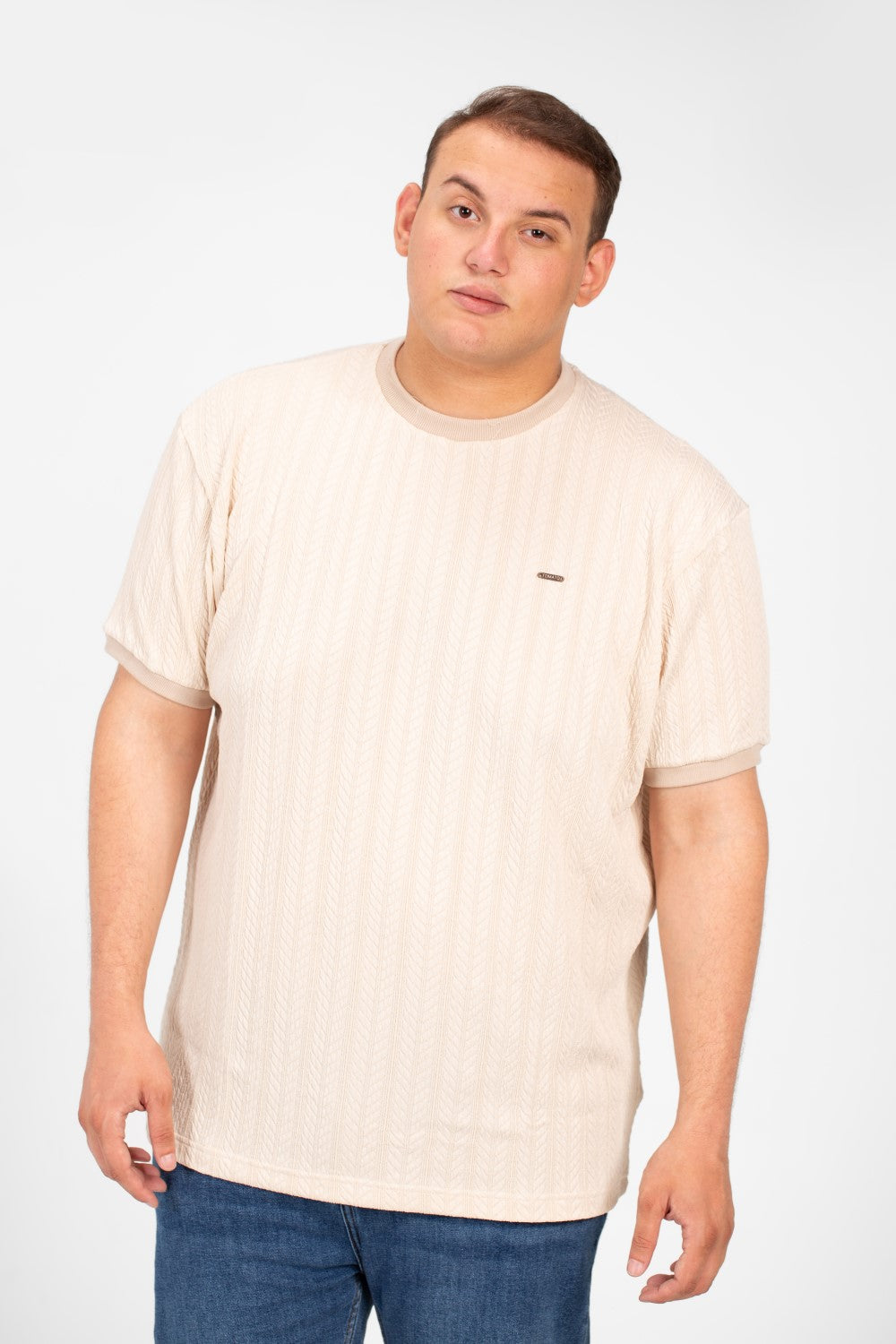 تي شيرت توماتو رجالي عصري بمقاس كبير ورقبة دائرية وأكمام قصيرة