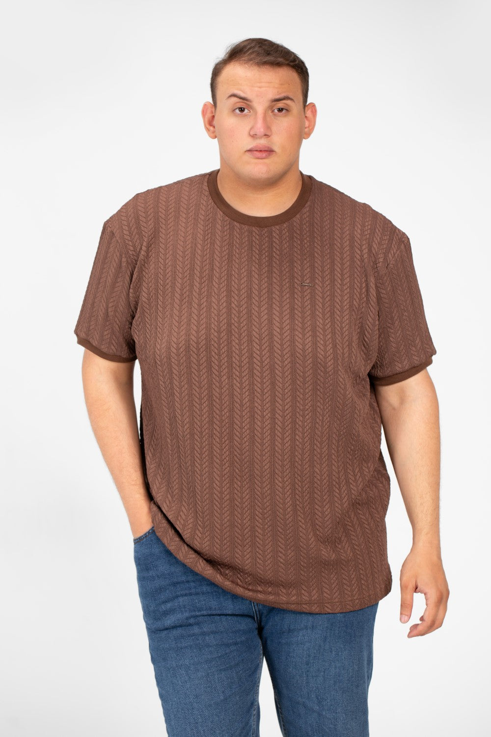 تي شيرت توماتو رجالي عصري بمقاس كبير ورقبة دائرية وأكمام قصيرة