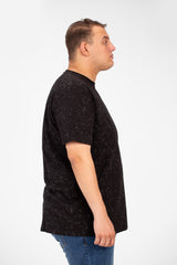 تي شيرت رجالي صيفي كبير الحجم منقط بأكمام قصيرة ورقبة دائرية