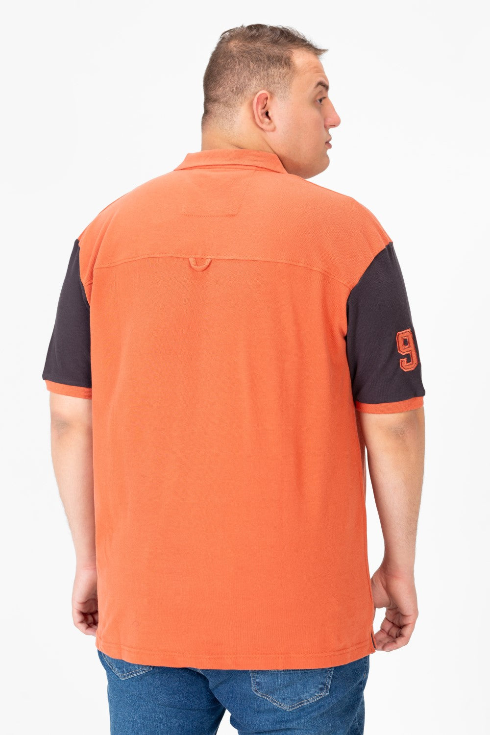 تي شيرت بولو رجالي مطبوع بنصف كم كبير الحجم 1