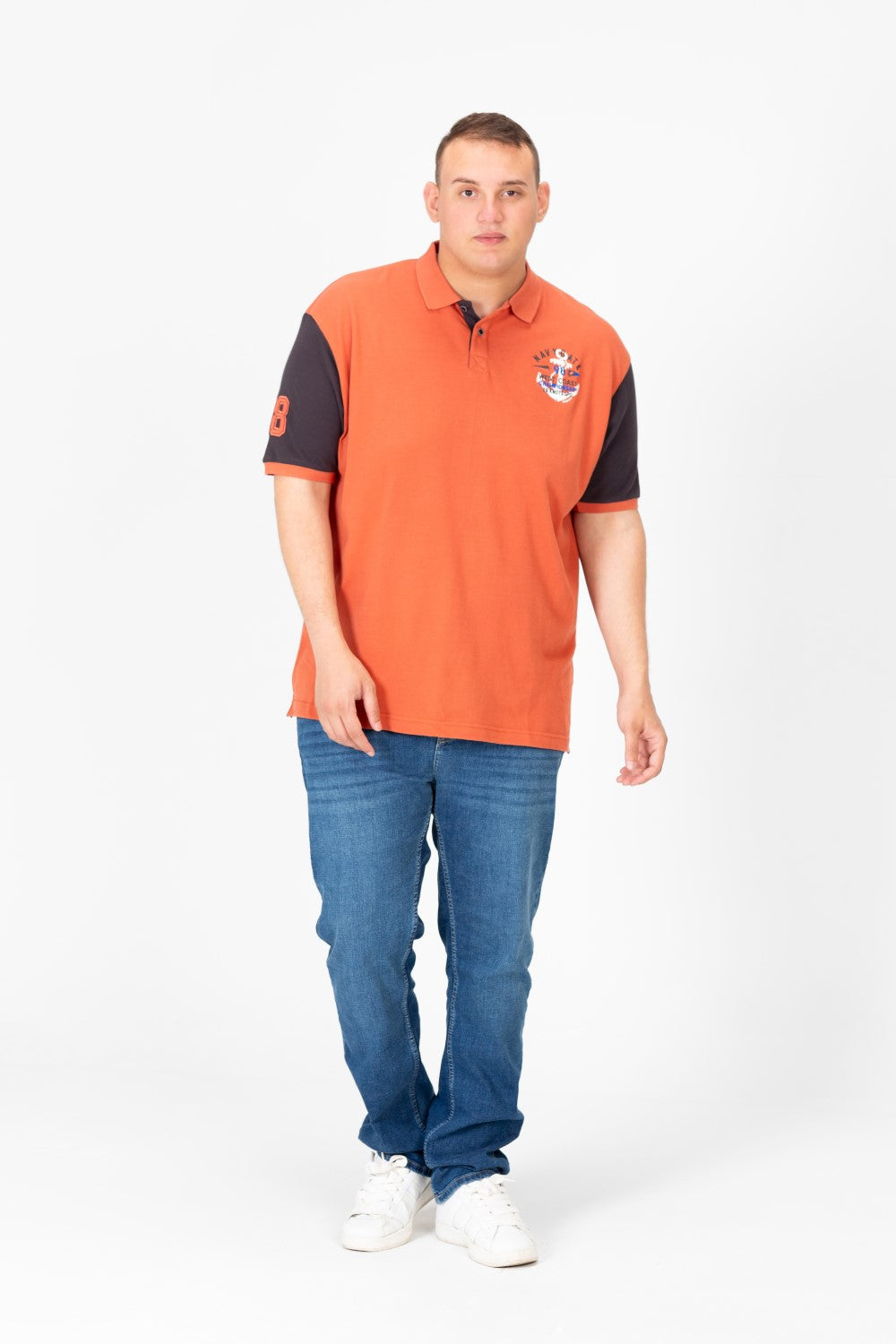 تي شيرت بولو رجالي مطبوع بنصف كم كبير الحجم 1