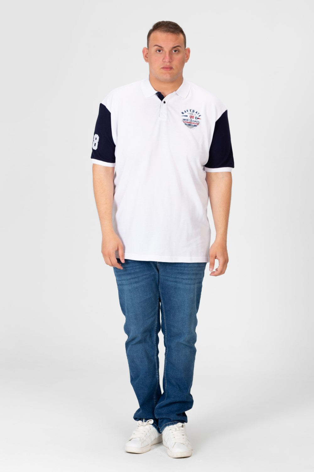 تي شيرت بولو رجالي مطبوع بنصف كم كبير الحجم 1